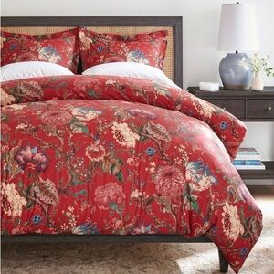 Pottery Barn Dahlia King Duvet Cover and Two King Shams.